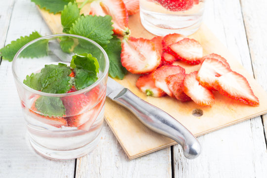 glass of strawberry drink