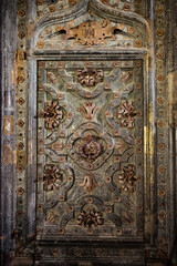 Ancient Ornate Door of Girona Cathedral in Spain