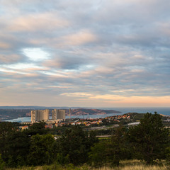 Fototapeta premium Sunrise in the bay of Trieste