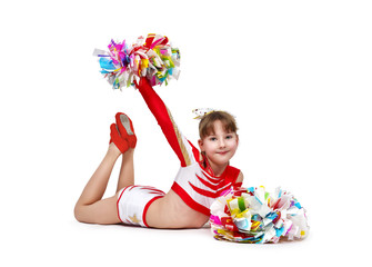 cheerleading girl lying on floor © vetkit