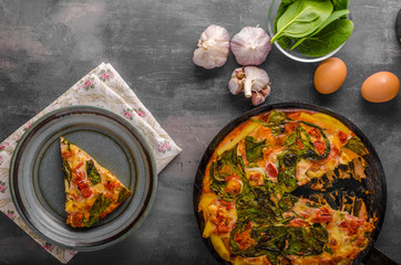 Vegetable frittata in oven
