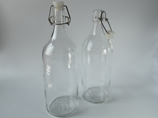 old style swing top bottle isolated on white background