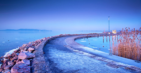 Sunset over lake Balaton