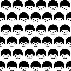 eamless Patterns - Cartoon character - Emoticon Face Icon - Flat Design Style