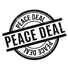 Peace Deal rubber stamp. Grunge design with dust scratches. Effects can be easily removed for a clean, crisp look. Color is easily changed.