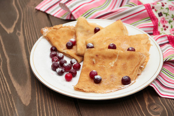 Pancakes with cranberries