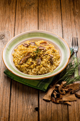 risotto with dried mushroom and saffron