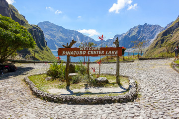 Tarlac, Philippines - February 11, 2017 : The summit crater lake of Mount Pinatubo 