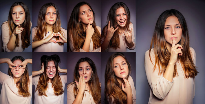 Emotions, Set, Girl, Young, Many, One, Happy