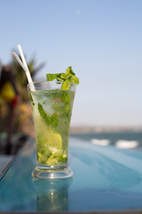 Coctail mochito in a beach