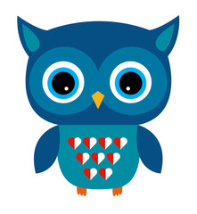Cute Owl Vector Boy with Heart