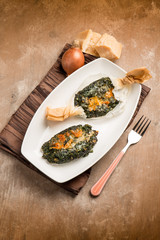 wrapped spinach with parmesan cheese oven cooked
