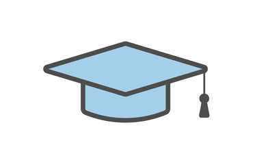 Isolated graduating hat icon on white background