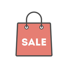Isolated sale bag icon on white background. Concept of sale, buying and marketing.