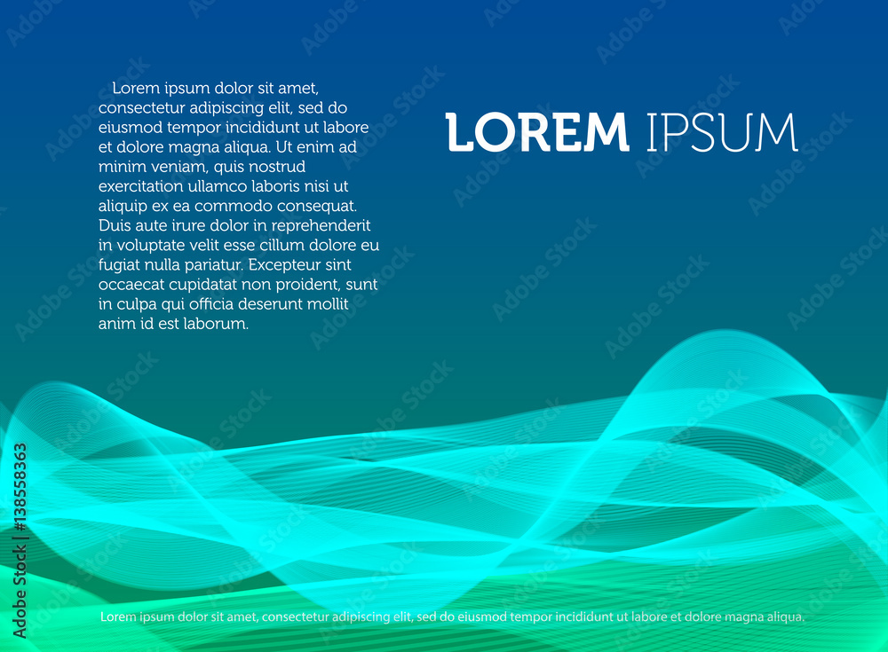 Aufkleber Abstract colorful background with wavy lines and smoke effect vector illustration, bright decorative backdrop.
