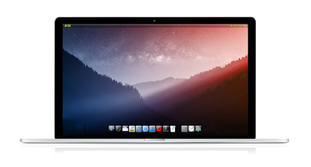 Modern laptop on white background 3D rendering