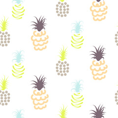 Abstract pineapple pastel colors pattern. Light baby ananas seamless surface texture design for nursery child apparel.