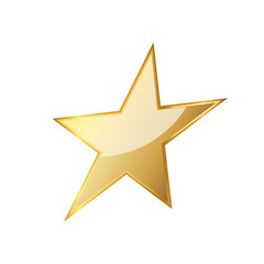 Golden star icon. Vector illustration.