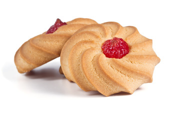 Round cookies on white