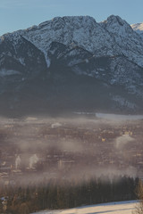 Smog over the city Zakopane