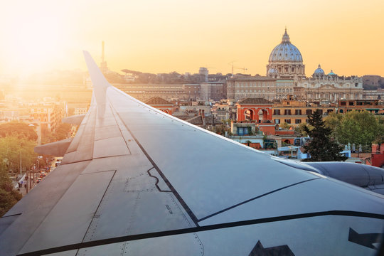 Fototapeta Travel by plane to Rome
