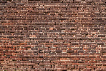 Red background with brick