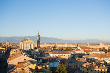 Fototapeta na wymiar View of Cittadella, walled city in Italy
