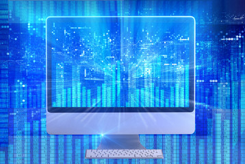 Computer screen in business concept