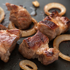 Grilled meat with orion