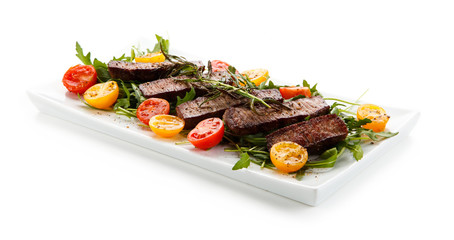 Kebabs - grilled meat and vegetables 