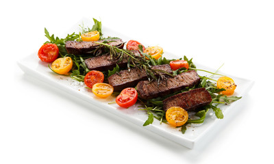 Kebabs - grilled meat and vegetables 