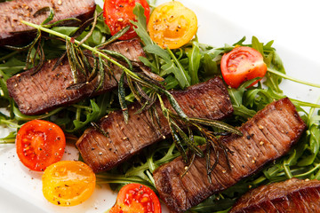 Kebabs - grilled meat and vegetables 