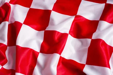 Fotobehang Typical croatian red and white quadrates © Nino Pavisic