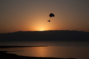 morning flight over the dead sea