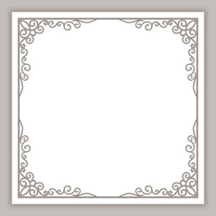 Vintage square frame with corner pattern