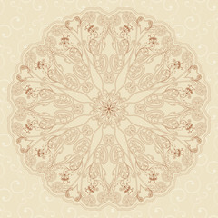 Decorative floral ornament in East style. Mandala.