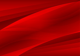 Red abstract waves background Vector