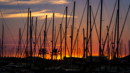 Fototapeta na wymiar Port sunset
