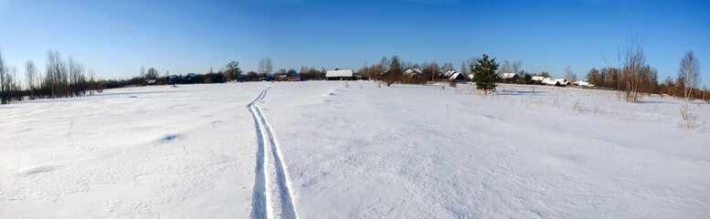 Snow field in Sunny day