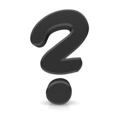 question mark black 3d isolated 8