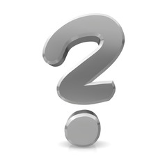 question mark silver 3d front isolated 8