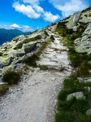 Mountain trail in High Tatras mountains, Slovakia