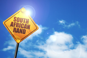 south african rand, 3D rendering, traffic sign