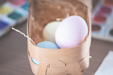 child paint eggs, holy Easter