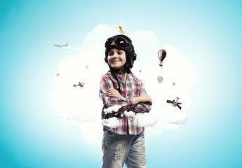 Little handsome pilot    . Mixed media