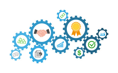 The gear Business Machine. Vector Illustration