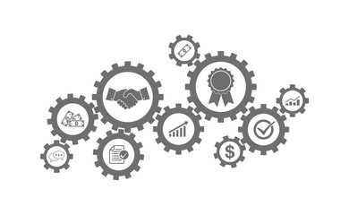 The gear Business Machine. Vector Illustration