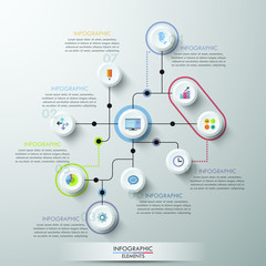 Numbered circles infographic design with your text and light background