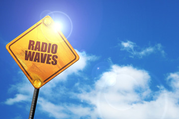 radio waves, 3D rendering, traffic sign