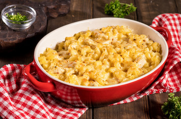 Macaroni with cheese, chicken